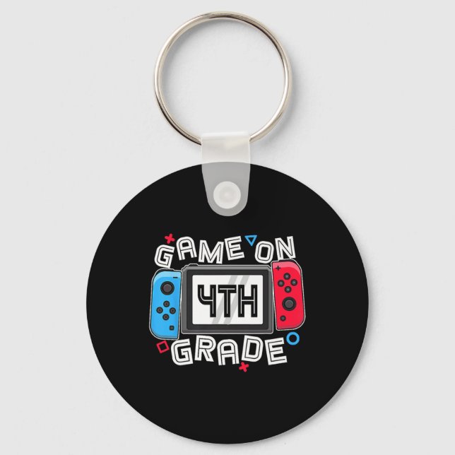 Gamer Ck To School Funny Game On 4th Grade Kids Bo Key Ring (Front)