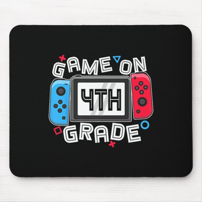 Gamer Ck To School Funny Game On 4th Grade Kids Bo Mouse Mat (Front)