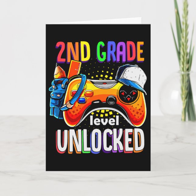 Gamer Ck To School Gamepad 2nd Second Grade Level  Card (Front)