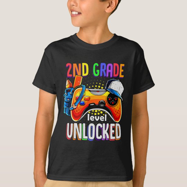 Gamer Ck To School Gamepad 2nd Second Grade Level  T-Shirt (Front)