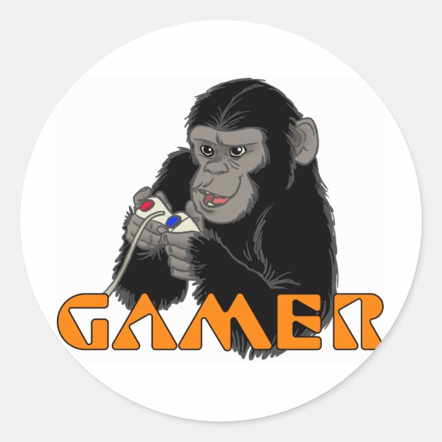 GAMER CLASSIC ROUND STICKER (Front)