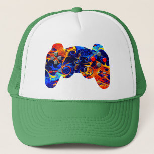 GAMER COLORFUL NEON ABSTRACT PAINT  TRUCKER HAT