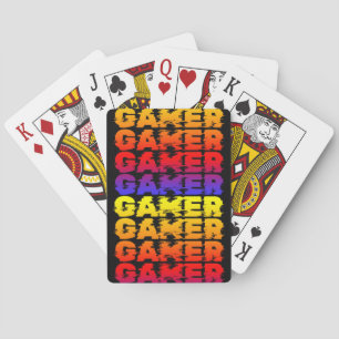 Gamer Colourful Typography Gaming Playing Cards