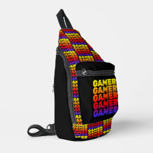 Gamer Colourful Typography Gaming Sling Bag