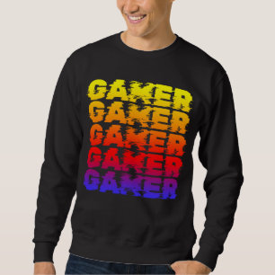Gamer Colourful Typography Gaming Sweatshirt