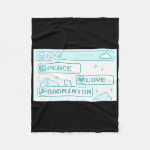 Gamer Computer Geek Pc Nerd Cool Peace Love Badmin Fleece Blanket