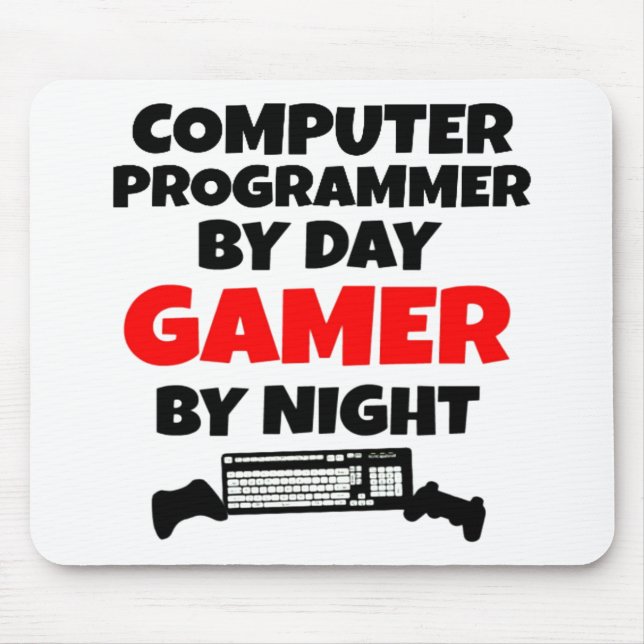 Gamer Computer Programmer Mouse Mat (Front)