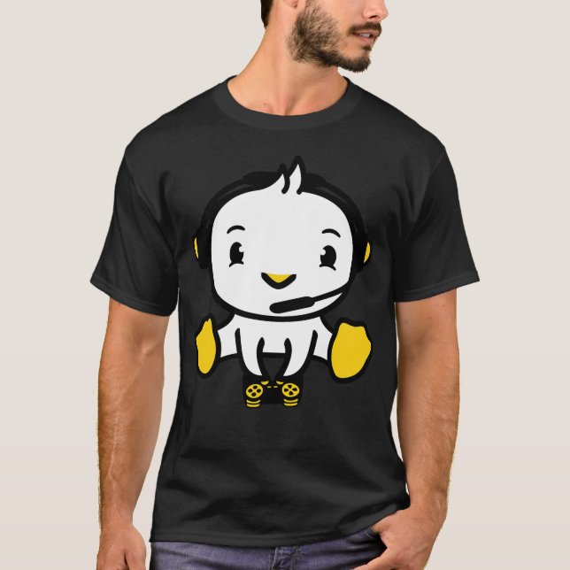 Gamer console headset zocken playing fun computer  T-Shirt (Front)