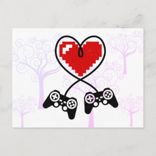 Gamer Controller Heart for Game Lover Valentine's  Holiday Postcard