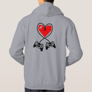 Gamer Controller Heart for Game Lover Valentine's Hoodie