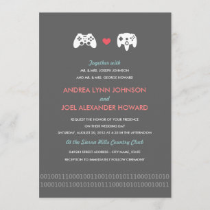 Gamer Controller Love Wedding Invitation