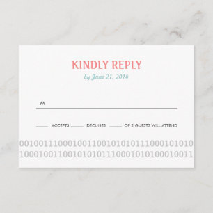 Gamer Controller Love Wedding RSVP 3 - Red & Grey Card