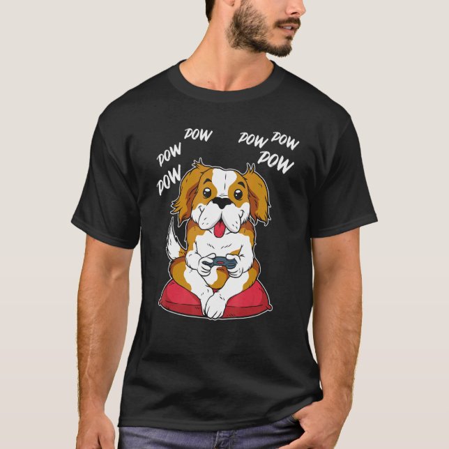 Gamer Controller Pc Dog Owners Gaming Dog T-Shirt (Front)