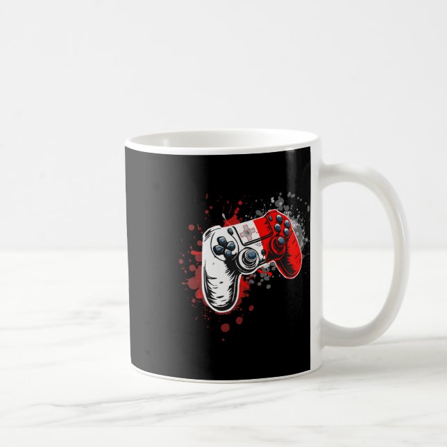 Gamer Controller With Malta Flag  Coffee Mug (Right)