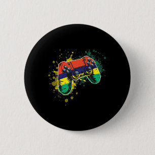 Gamer Controller With Mauritius Flag 6 Cm Round Badge