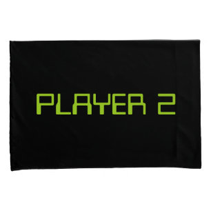 Gamer Couple.  Player 1 Player 2 Pillowcase