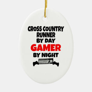 Gamer Cross Country Runner Ceramic Tree Decoration