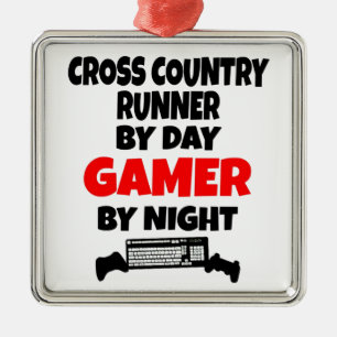Gamer Cross Country Runner Metal Tree Decoration