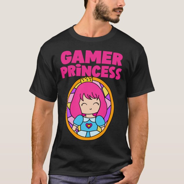 Gamer Cute Princess Video Game  For Her T-Shirt (Front)