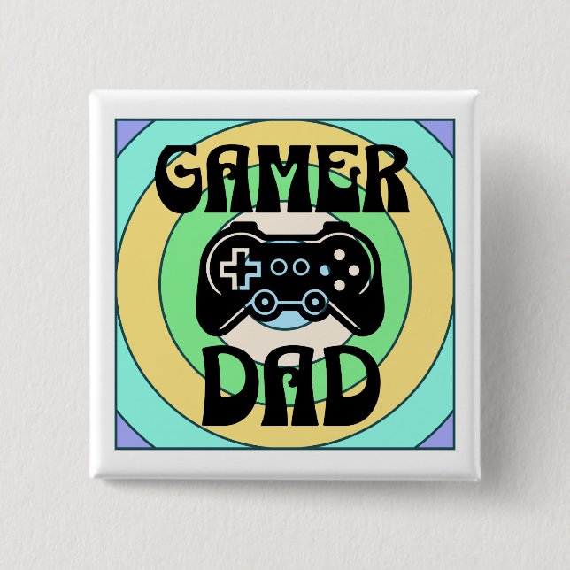 Gamer Dad 15 Cm Square Badge (Front)