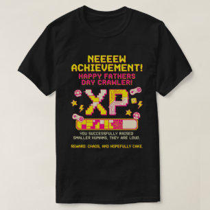 Gamer Dad Achievement XP Bar Funny Father's Day  T-Shirt