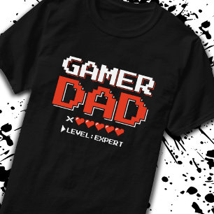 Gamer Dad Father of 5 Video Games Couple Family T-Shirt