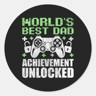 Gamer Dad Fathers Day  Classic Round Sticker