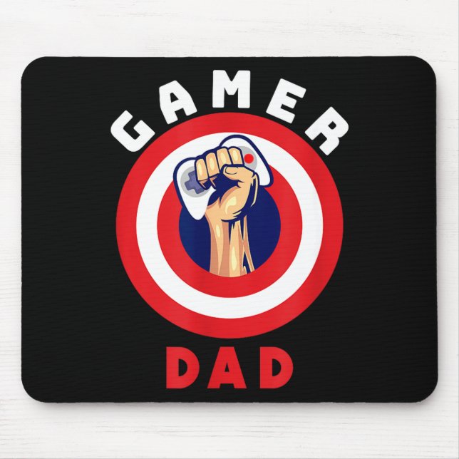 Gamer Dad Funny Gaming Quotes Cool Fathers Gift  Mouse Mat (Front)
