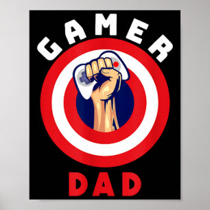 Gamer Dad Funny Gaming Quotes Cool Fathers Gift Poster