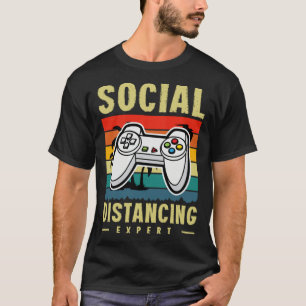 Gamer Dad Social Distancing Expert Retro Esports T-Shirt