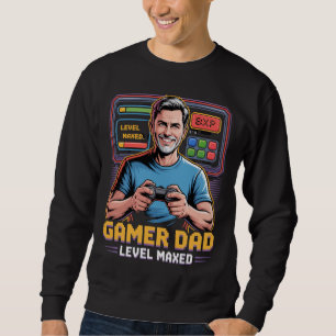 Gamer Dad Tshirt Level Maxed for Video Game Lovers