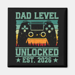 Gamer Daddy Dad Level Unlocked Est 2026 Funny Soon Magnet
