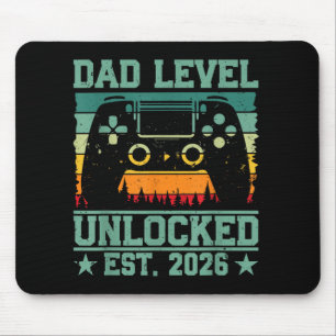Gamer Daddy Dad Level Unlocked Est 2026 Funny Soon Mouse Mat