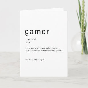 Gamer definition card