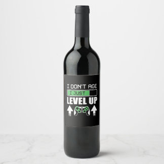 Gamer Do Not Age I Just Level Up Wine Label