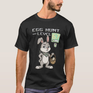 Gamer Egg Hunt Level 67 Video Game Bunny Retro Aes T-Shirt