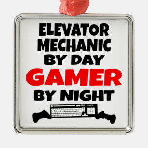 Gamer Elevator Mechanic Metal Tree Decoration