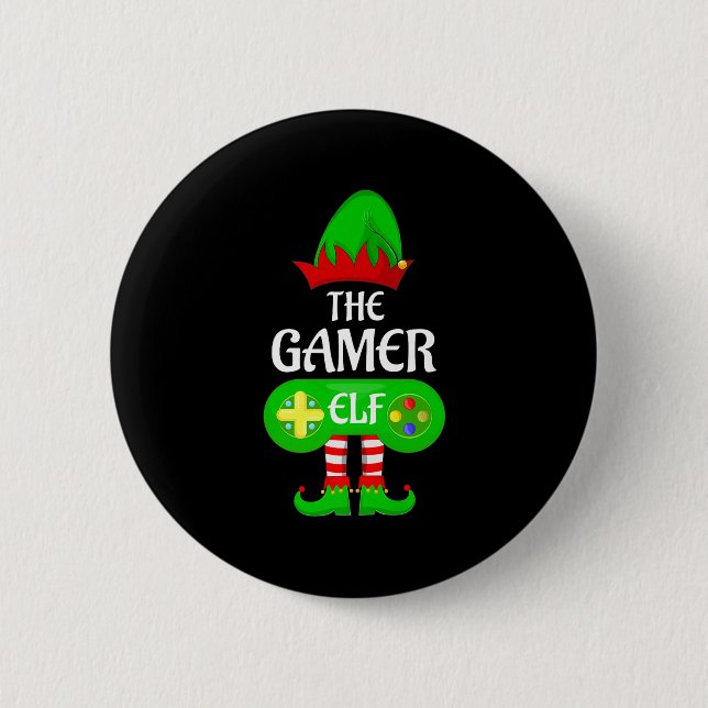 Gamer Elf Christmas Family Video Gaming Elf Squad  6 Cm Round Badge (Front)