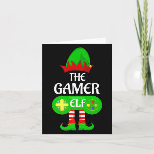 Gamer Elf Christmas Family Video Gaming Elf Squad  Card