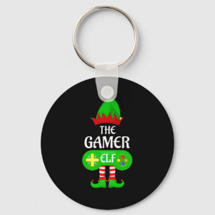 Gamer Elf Christmas Family Video Gaming Elf Squad  Key Ring