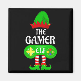 Gamer Elf Christmas Family Video Gaming Elf Squad Magnet