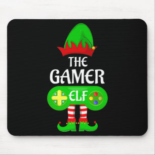 Gamer Elf Christmas Family Video Gaming Elf Squad Mouse Mat