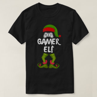 Gamer Elf Christmas Gaming Design T-Shirt