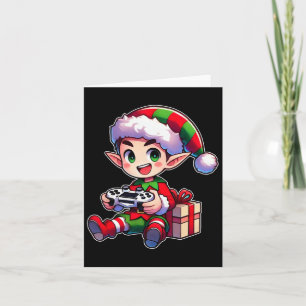 Gamer Elf Christmas Gaming Xmas Kids Boys Card