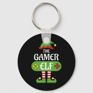 Gamer Elf Christmas Matching Group Family Key Ring