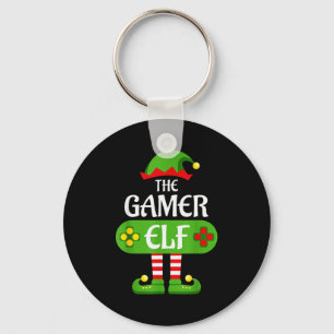 Gamer Elf Christmas Matching Group Family Key Ring