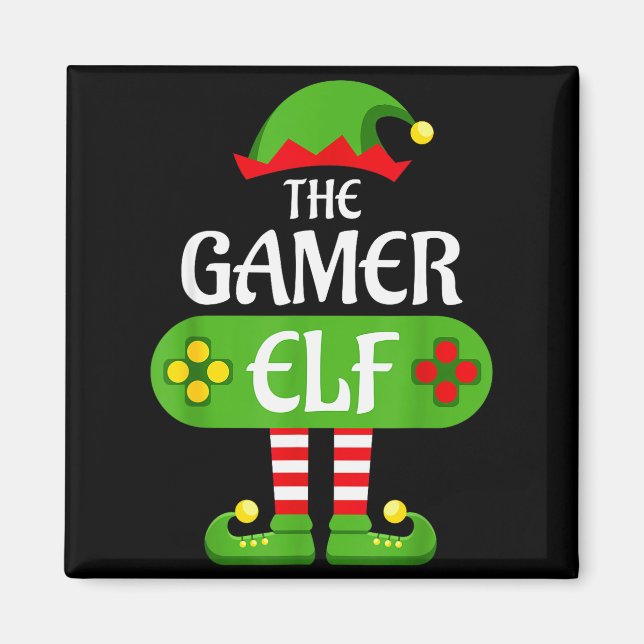 Gamer Elf Christmas Matching Group Family  Magnet (Front)