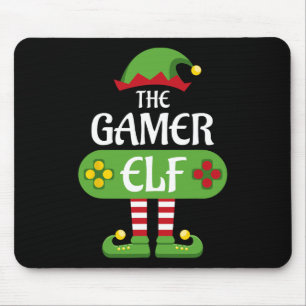 Gamer Elf Christmas Matching Group Family Mouse Mat