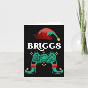 Gamer Elf Custom Name Briggs Christmas Legendary V Card