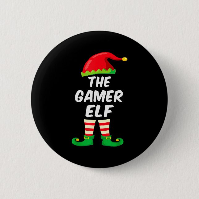 Gamer Elf Family Matching Funny Christmas Costume  6 Cm Round Badge (Front)